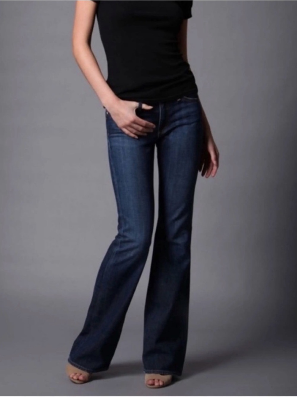 Ag Adriano Goldschmied The Legend Dark Wash low rise Flare Jeans - Tall